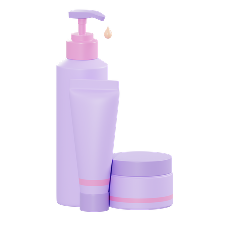 Body Care Cosmetics  3D Illustration