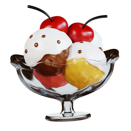 Tazón de helado  3D Icon