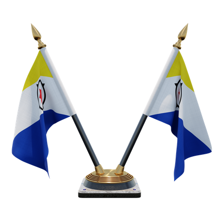 Bonaire Double Desk Flag Stand  3D Flag