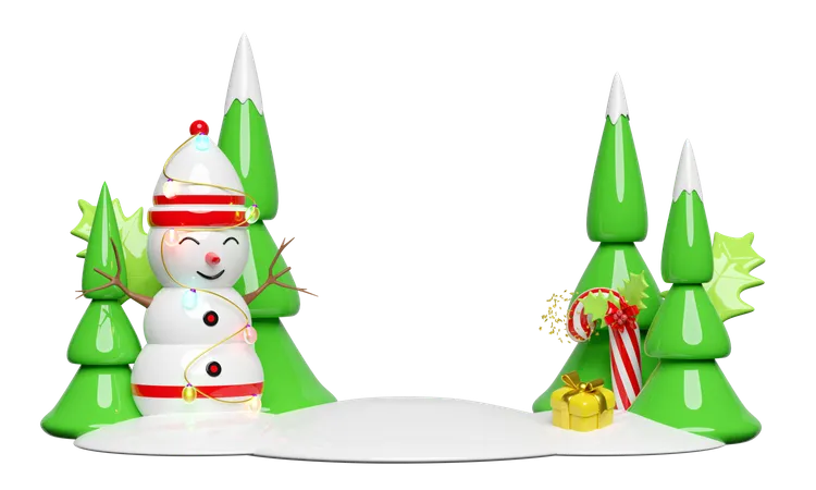 Boneco de neve  3D Illustration