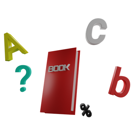 Book And Alphabet  3D Icon