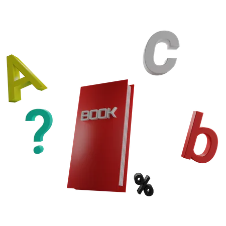 Book And Alphabet  3D Icon