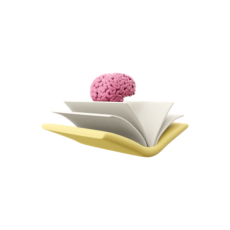 Book And Brain  3D Icon