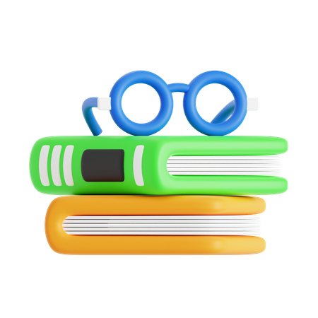 Book And Glasses  3D Icon