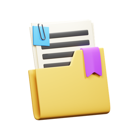 Bookmark Document  3D Icon