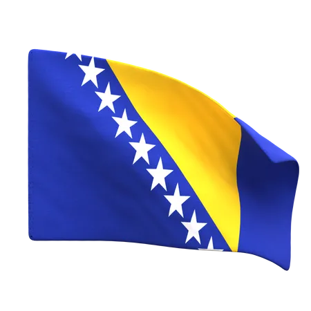 Bosnia & Herzegovina Flag  3D Icon