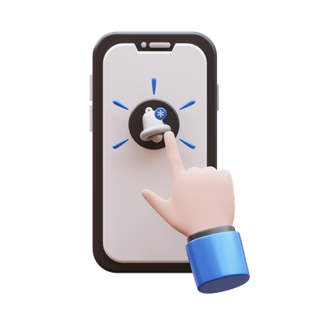 Botão de notificação de toque com gesto de mão  3D Icon