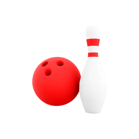 Boule de bowling et épingle  3D Icon