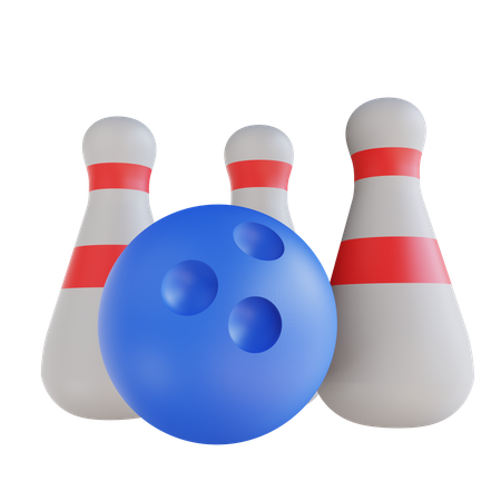 Boule de bowling et quilles  3D Illustration