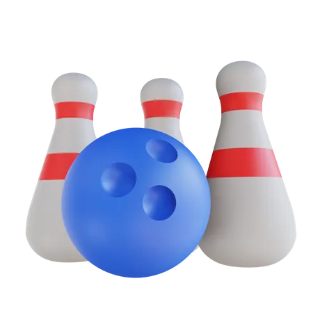 Boule de bowling et quilles  3D Illustration