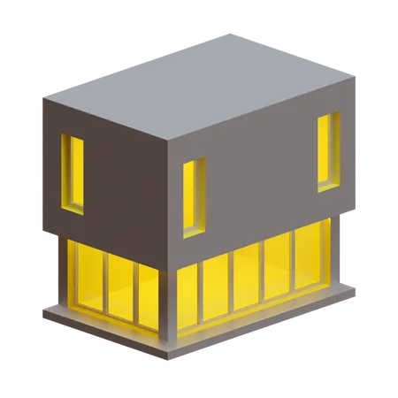 Box House  3D Illustration