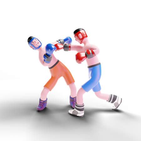 Boxer playing in match  3D Illustration