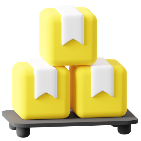 Boxes On Wooden Pallet  3D Icon