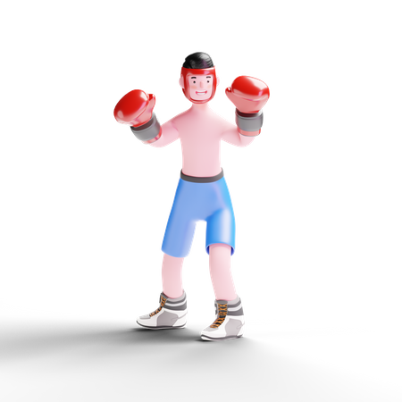 Boxing player  3D Illustration