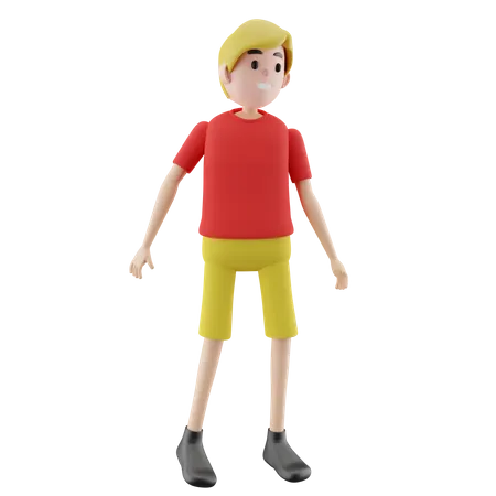 Boy Giving Pose  3D Illustration