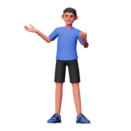 Boy Giving Presentation  3D Illustration