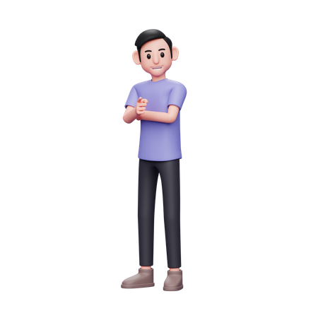 Boy pointing at you  3D Illustration