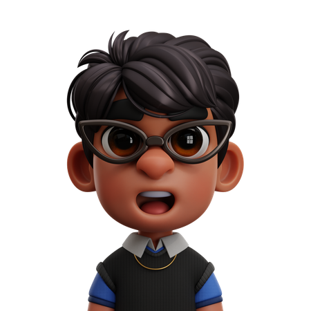 BOY STUDENT WITH GLASSES STYLIST  3D Icon