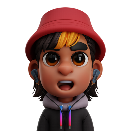 BOY WITH BEANIE  3D Icon