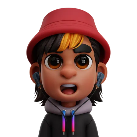 BOY WITH BEANIE  3D Icon