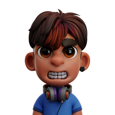 BOY WITH HEADPHONE  3D Icon