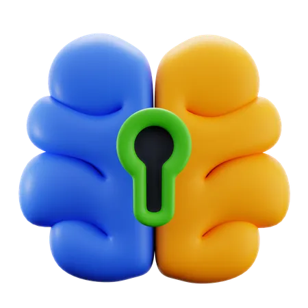 Brain Lock  3D Icon