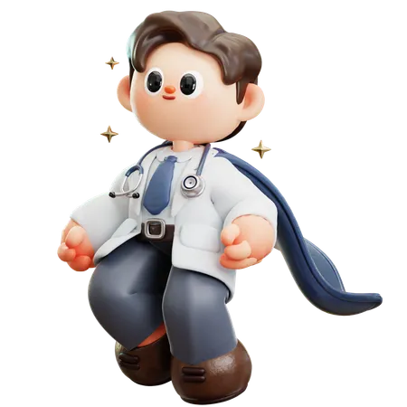 Brave Doctor  3D Illustration