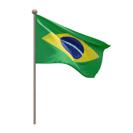 Brazil Flagpole  3D Flag