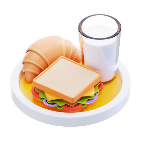 朝食  3D Icon