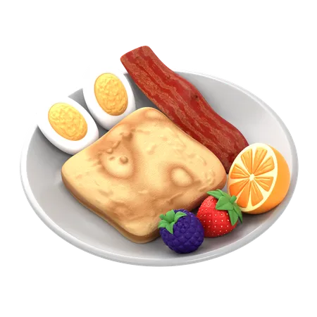 朝食プレート  3D Icon