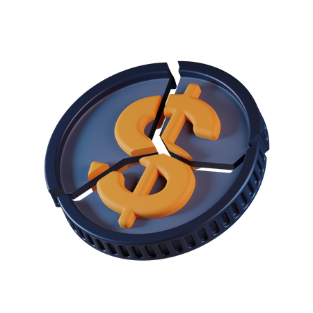 Broken Coin  3D Icon