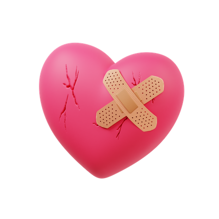 Broken Heart  3D Illustration