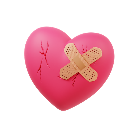 Broken Heart  3D Illustration