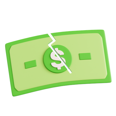 Broken Money  3D Icon