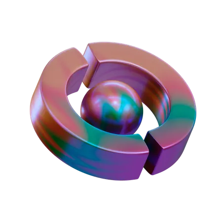 Broken Ring  3D Illustration