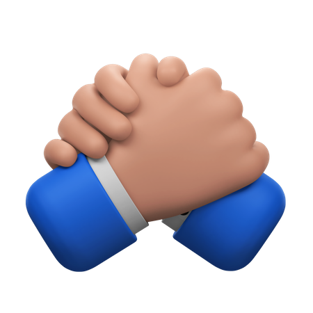 Brotherhood Handshake Hands Gesture  3D Icon