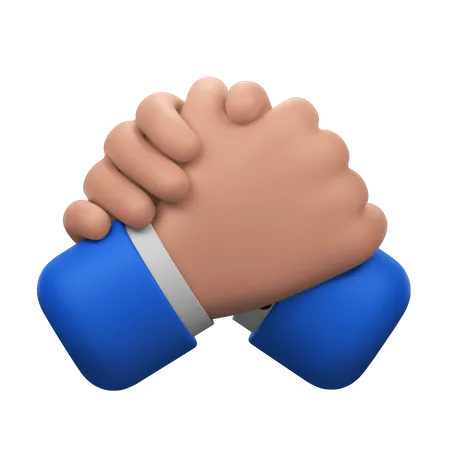 Brotherhood Handshake Hands Gesture  3D Icon