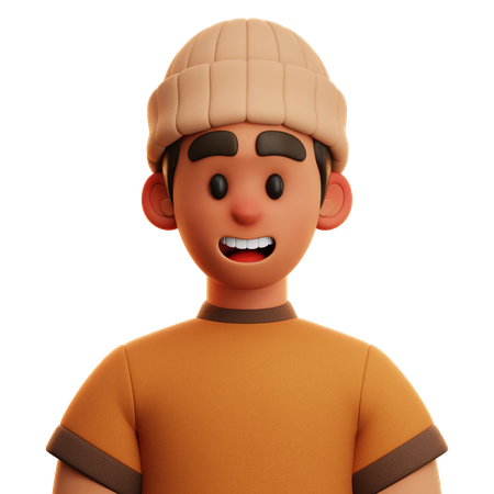 BROWN SHIRT MAN  3D Icon