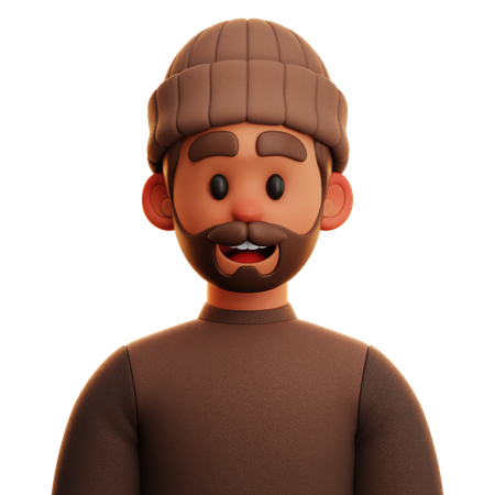 BROWN SHIRT MAN  3D Icon