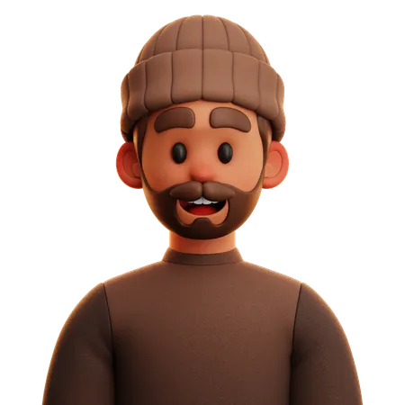 BROWN SHIRT MAN  3D Icon