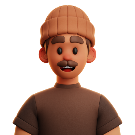 BROWN SHIRT MAN  3D Icon