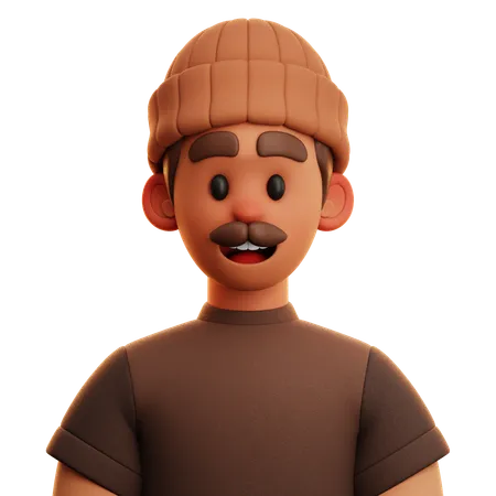 BROWN SHIRT MAN  3D Icon