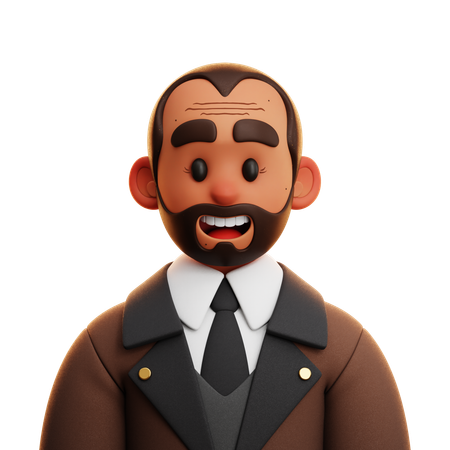 BROWN SUIT MAN  3D Icon