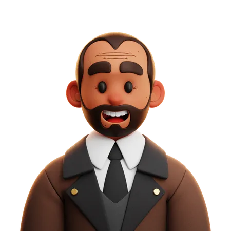 BROWN SUIT MAN  3D Icon