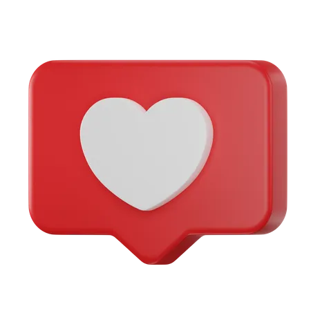 Bubble Chat Love Heart Shape  3D Icon