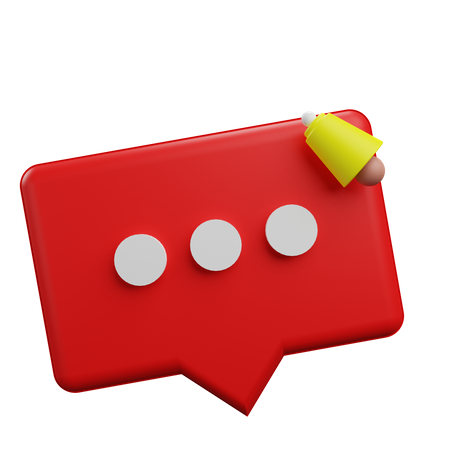 Bubble Chat mit Glocke  3D Icon