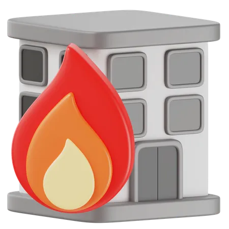 Building Burning  3D Icon