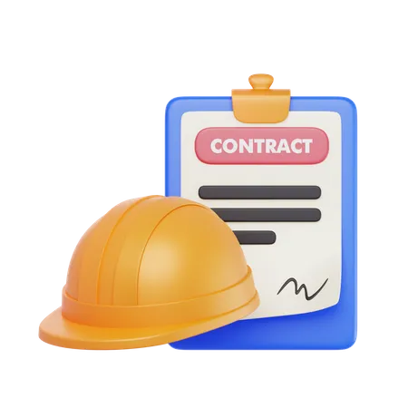 Building Contract Document  3D Icon