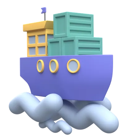 Barco de carga  3D Illustration