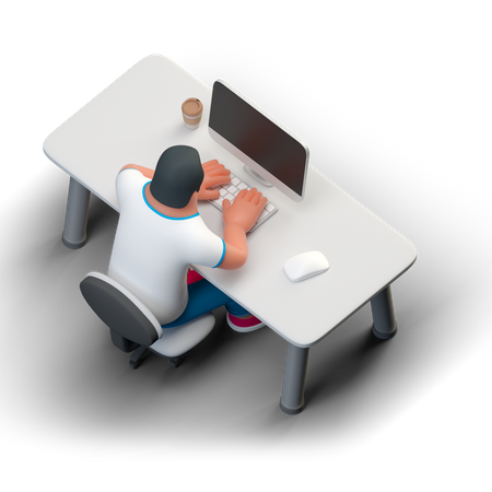 Bureau de codeur  3D Illustration